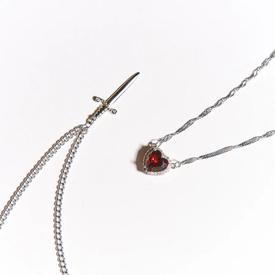 Heart and Sword Necklace