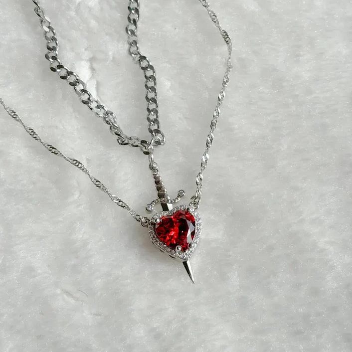 Heart and Sword Necklace